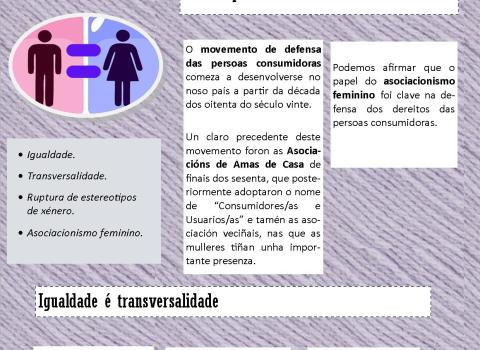 Folleto  da  Escola Galega de Consumo  con motivo do día Internacional da Muller